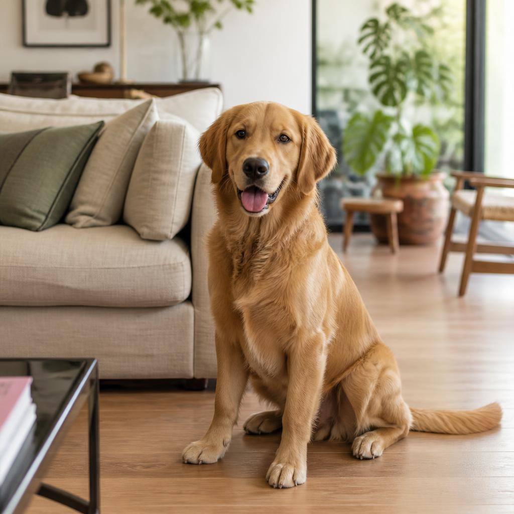 Cachorro deitado tranquilo em casa